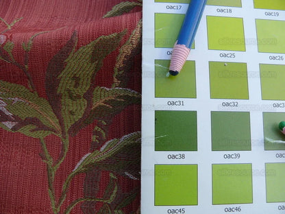 Renaissance Lampas Melograno Pom Fig Rose Tree Of Life On Red #1635