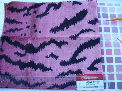 Scalamandre Tigre Jacquard Velvet Reds And Black MSRP USD 756/y