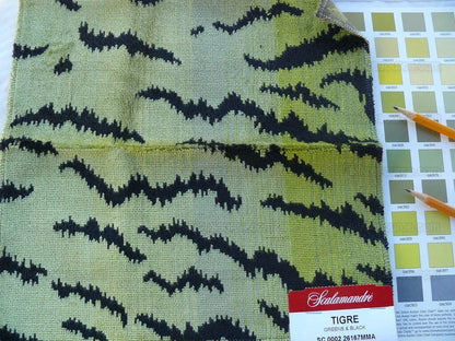 Scalamandre Tigre Jacquard Velvet Greens And Black MSRP USD 756/y