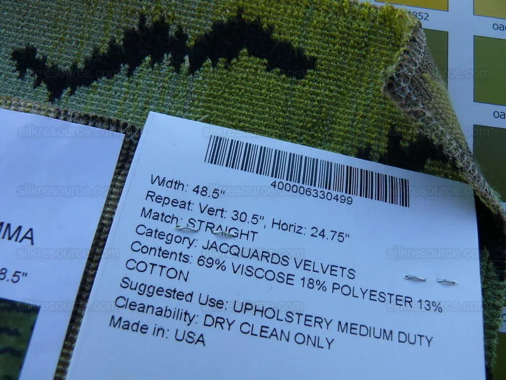 Scalamandre Tigre Jacquard Velvet Greens And Black MSRP USD 756/y