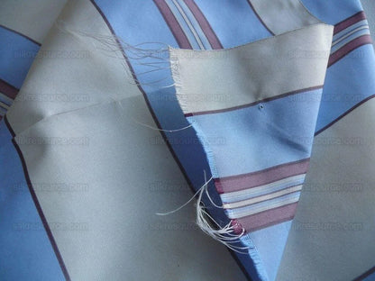 By yard Brunschwig &amp; Fils 100%silk Taffeta Stripe Sky Blue Pink Cream White MSRP USD 270/Y