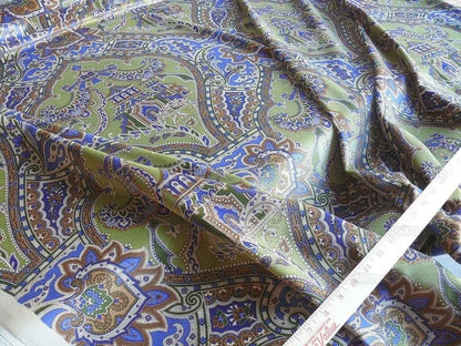 Brunschwig &amp; Fils Gulchihra Printed Velvet Pagoda Paisley Cotton Blue Green Persian Mughal MSRP USD 536/y