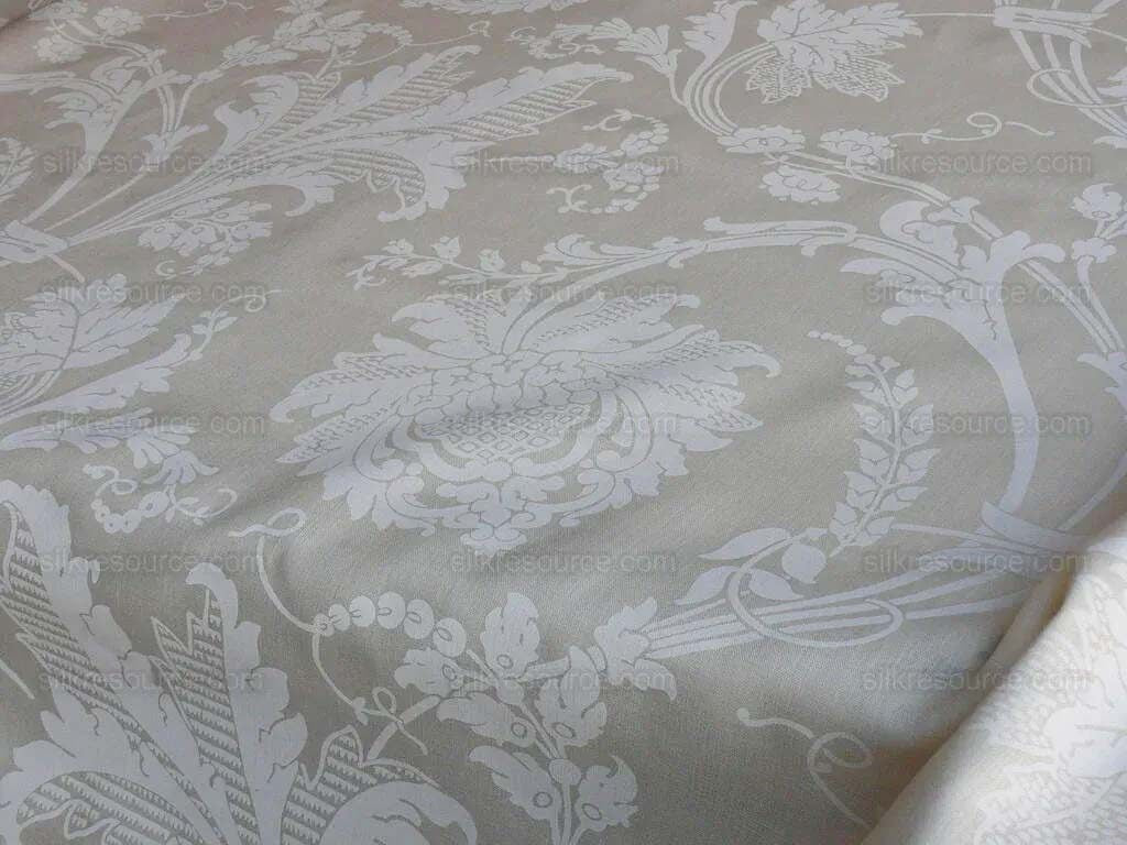 1.58y Brunschwig &amp; Fils Upton Damask Linen Print Oyster White MSRP USD 254/Y