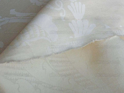 by yard Brunschwig &amp; Fils Upton Damask Linen Print Oyster White on White Heavy