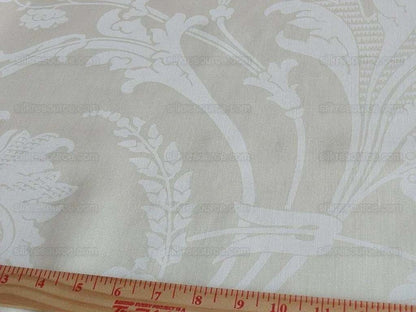 1.58y Brunschwig &amp; Fils Upton Damask Linen Print Oyster White MSRP USD 254/Y