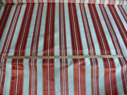 Brunschwig &amp; Fils Vilmorin Satin Stripe Coral Red Pink MSRP USD 290/y by yard