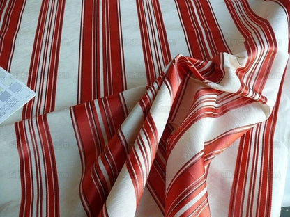 Brunschwig &amp; Fils Vilmorin Satin Stripe Coral Red Pink MSRP USD 290/y by yard