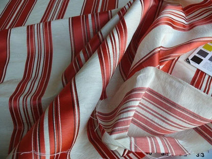 Brunschwig &amp; Fils Vilmorin Satin Stripe Coral Red Pink MSRP USD 290/y by yard