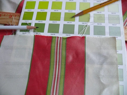 By yard Brunschwig and Fils 100% Silk Taffeta Stripe Hot Pink Green Cream Reversible MSRP USD 270/Y