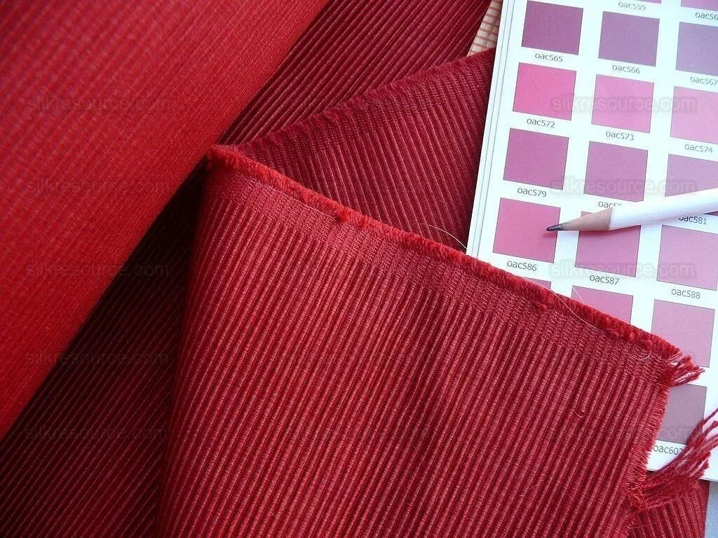 Brunschwig & Fils Cascade Ottoman Red Rose Pink Cotton & Silk Heavy! MSRP USD 248/y