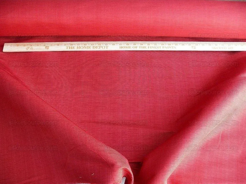 Brunschwig & Fils Cascade Ottoman Red Rose Pink Cotton & Silk Heavy! MSRP USD 248/y