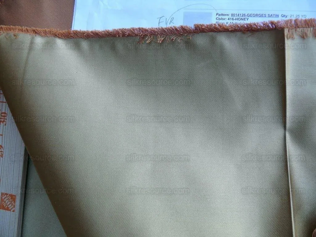 0.4yd Brunschwig &amp; Fils Georges Satin Silk "honey" Gold MSRP USD 470/y