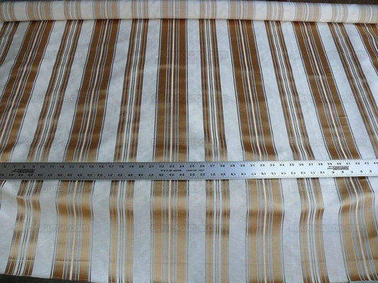 BRUNSCHWIG & FILS VILMORIN SATIN STRIPE GOLD CREAM MSRP 290/Y