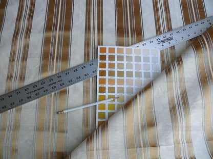 Brunschwig &amp; Fils Vilmorin Satin Stripe Gold Cream Blue MSRP USD 290/y