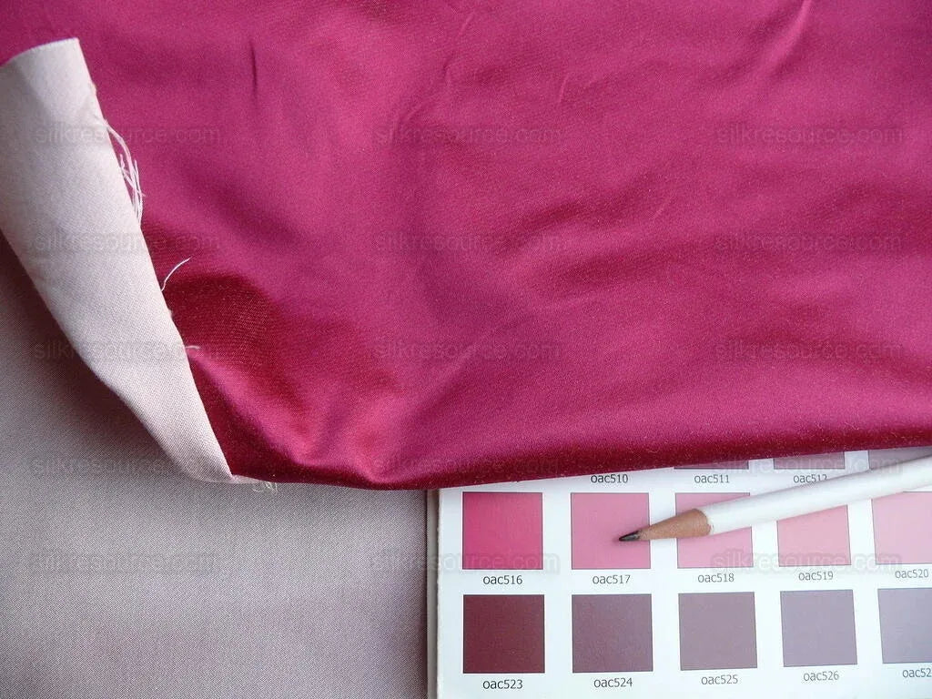 Brunschwig &amp; Fils Georges Satin Silk "fuchsia" Pink Red MSRP USD 470/y