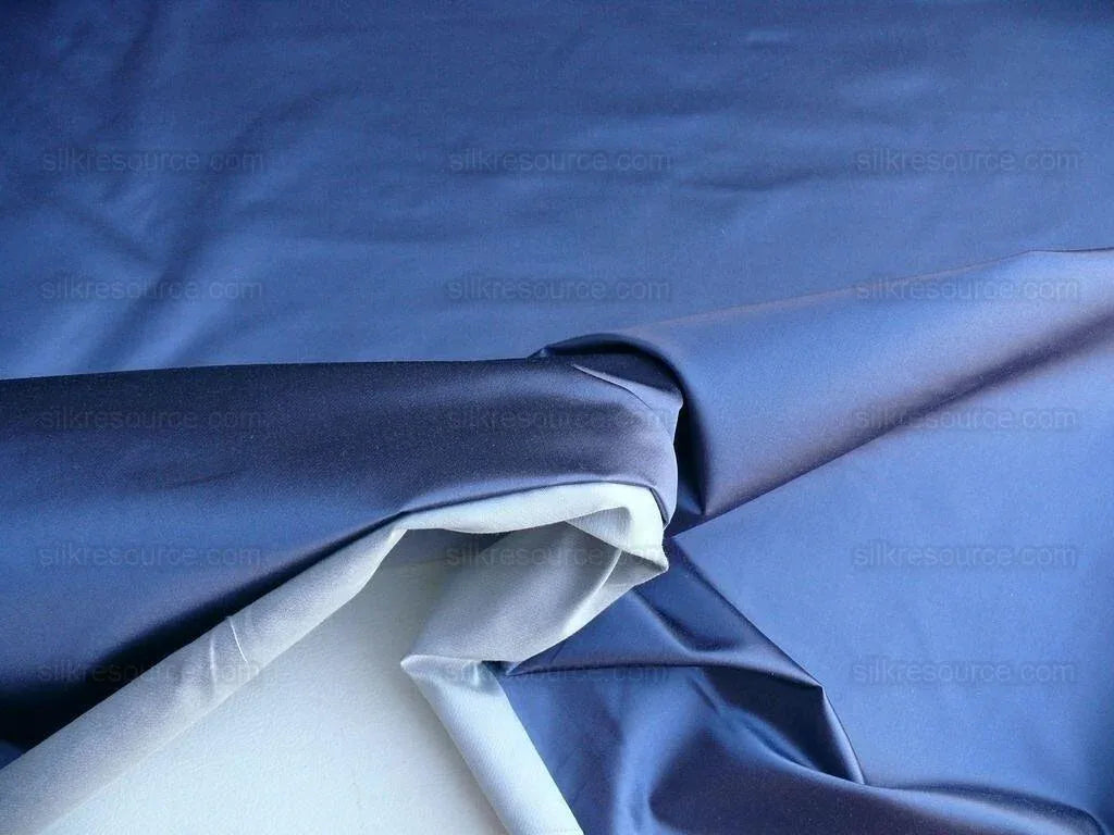BY YD BRUNSCHWIG & FILS GEORGES SATIN SILK "PERIWINKL" MUTED BLU
