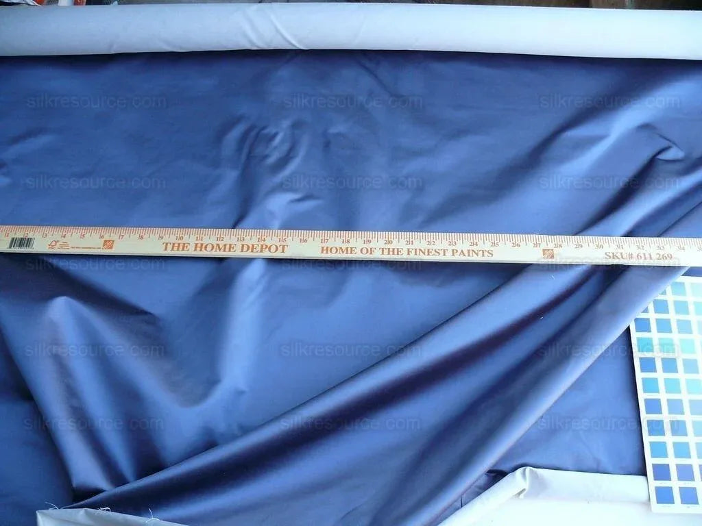 By Yd Brunschwig &amp; Fils Georges Satin Silk "Periwinkle" Muted Blue MSRP USD 470/Y