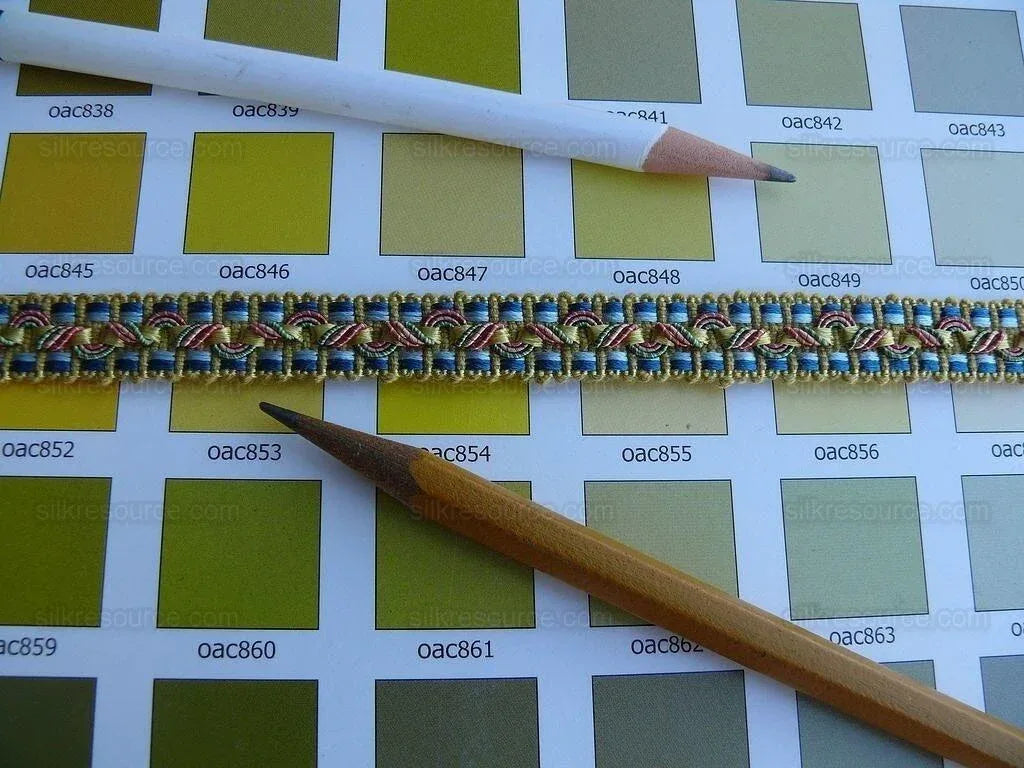 By Yd Brunschwig &amp; Fils Reve De Papillon 1/2 Inch Braid Marigold Peacock Blue Pink Gold Butterfly Bush