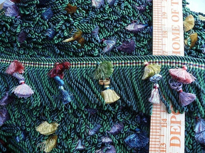 Brunschwig &amp; Fils Silk Trim Tassel Bullion Emerald Green Pink MSRP USD 140/Y