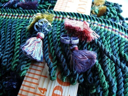 Brunschwig &amp; Fils Silk Trim Tassel Bullion Emerald Green Pink MSRP USD 140/Y