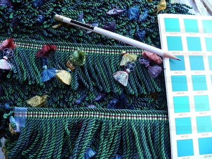 Brunschwig &amp; Fils Silk Trim Tassel Bullion Emerald Green Pink MSRP USD 140/Y