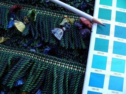 Brunschwig &amp; Fils Silk Trim Tassel Bullion Emerald Green Pink MSRP USD 140/Y