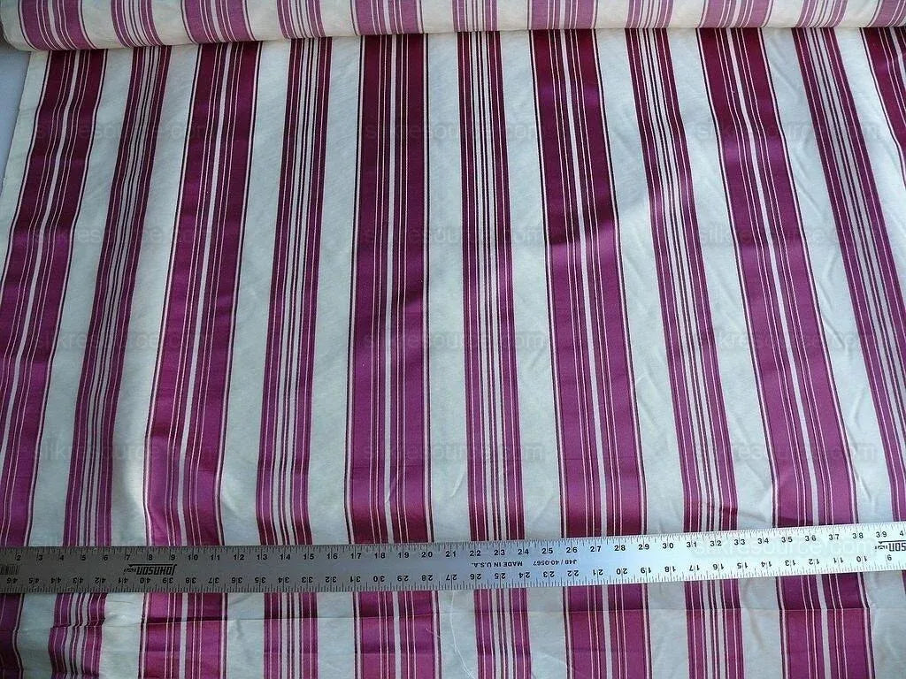 Brunschwig &amp; Fils Vilmorin Satin Stripe Schiaparelli Pink MSRP USD 290/y