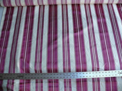 Brunschwig &amp; Fils Vilmorin Satin Stripe Schiaparelli Pink MSRP USD 290/y