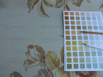 By Yd Lee Jofa Mulberry Home Arabella Print In Terra Red Orange On Linen MSRP USD 178/y