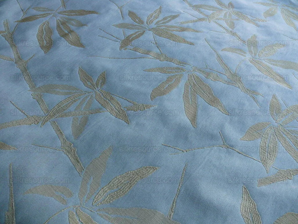By Yd Lee Jofa Gp&amp;j Baker Bamboo Pale Aqua Blue Chinoiserie Linen Silk Lampas MSRP USD 298/y