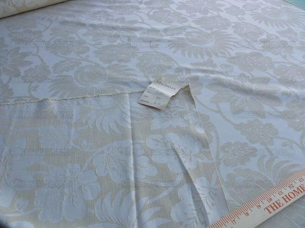 By Yd Lee Jofa G P &amp; J Baker Hanbury Weave Cream White Art Nouveau Cotton MSRP USD 190/y