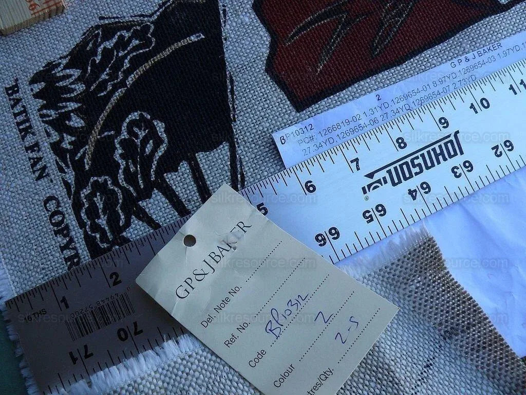 By Yd Lee Jofa Gp&amp;j Baker Batik Fans Jewel Linen Japanese Chrysanthemum Bird Gilded Emperor's Garden MSRP USD 190/y