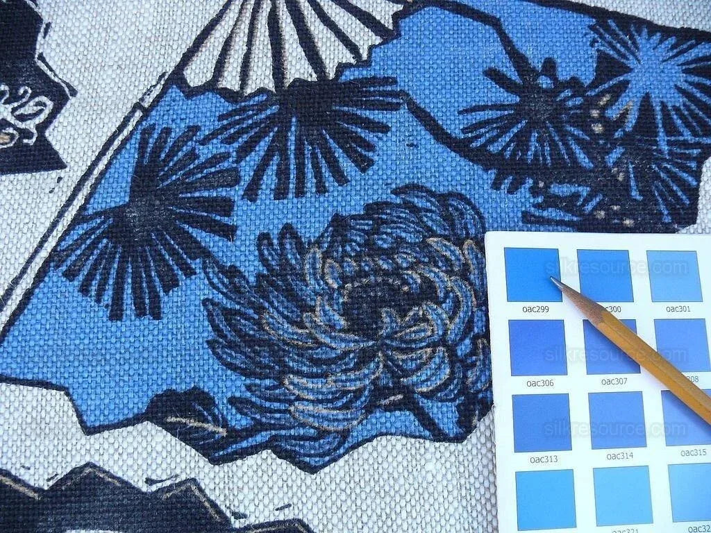 By Yd Lee Jofa Gp&amp;j Baker Batik Fans Jewel Linen Japanese Chrysanthemum Bird Gilded Emperor's Garden MSRP USD 190/y