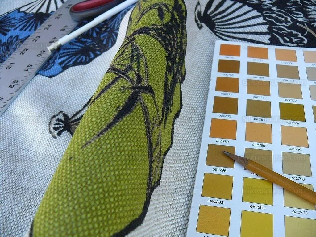 By Yd Lee Jofa Gp&amp;j Baker Batik Fans Jewel Linen Japanese Chrysanthemum Bird Gilded Emperor's Garden MSRP USD 190/y