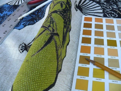 By Yd Lee Jofa Gp&amp;j Baker Batik Fans Jewel Linen Japanese Chrysanthemum Bird Gilded Emperor's Garden MSRP USD 190/y