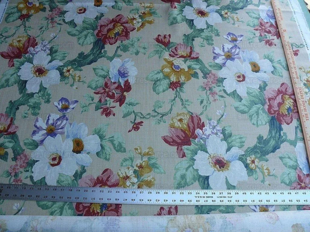 9.3y Lee Jofa Jardin Prive.caramel.o Linen Floral Print MSRP USD 190Y