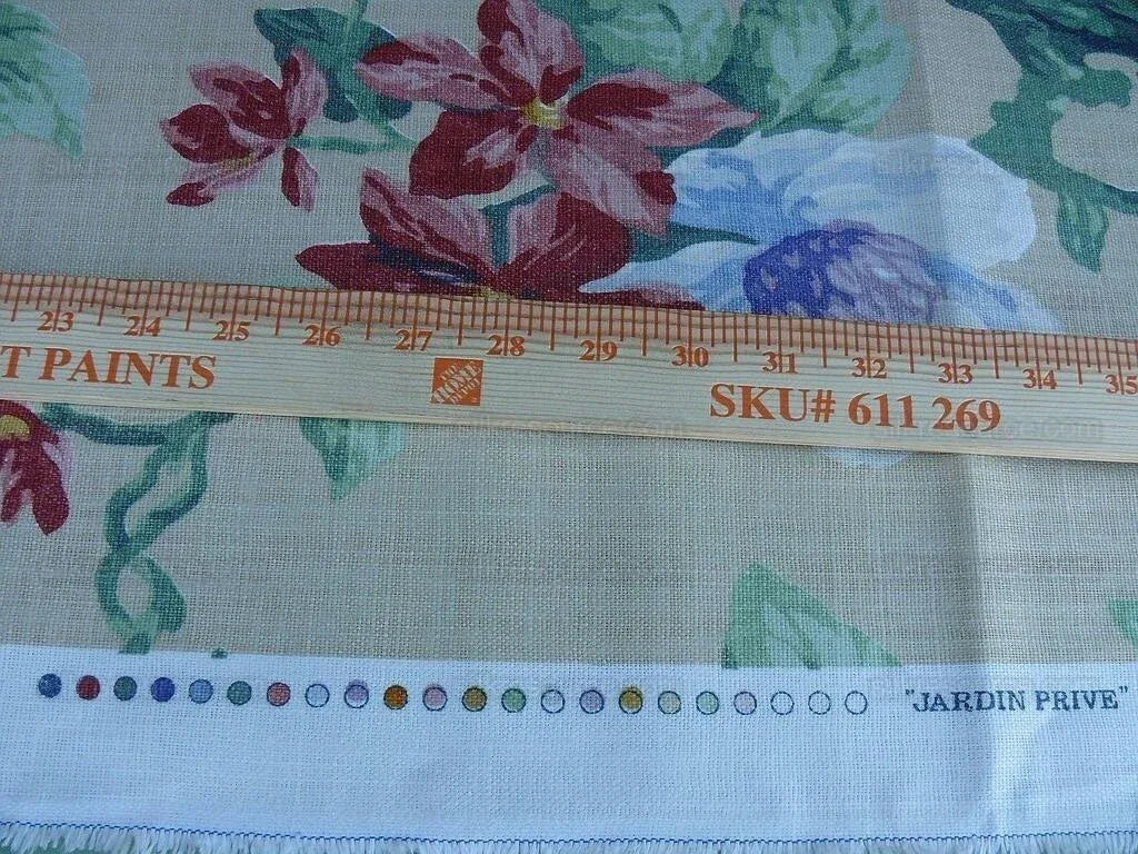 9.3y Lee Jofa Jardin Prive.caramel.o Linen Floral Print MSRP USD 190Y