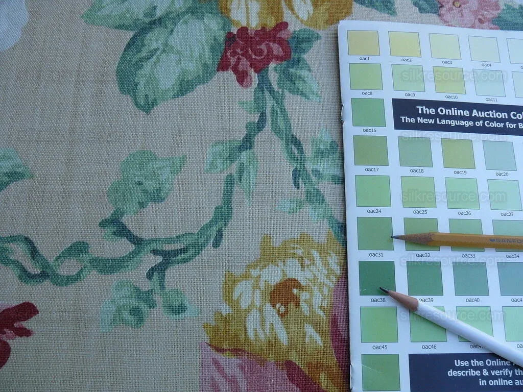 9.3y Lee Jofa Jardin Prive.caramel.o Linen Floral Print MSRP USD 190Y