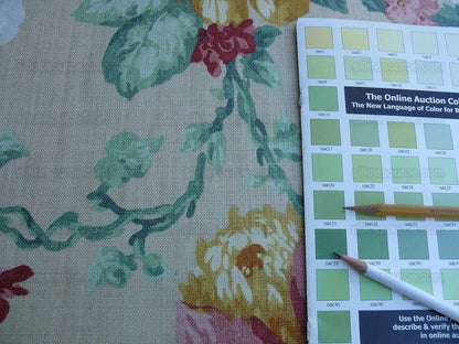 9.3y Lee Jofa Jardin Prive.caramel.o Linen Floral Print MSRP USD 190Y