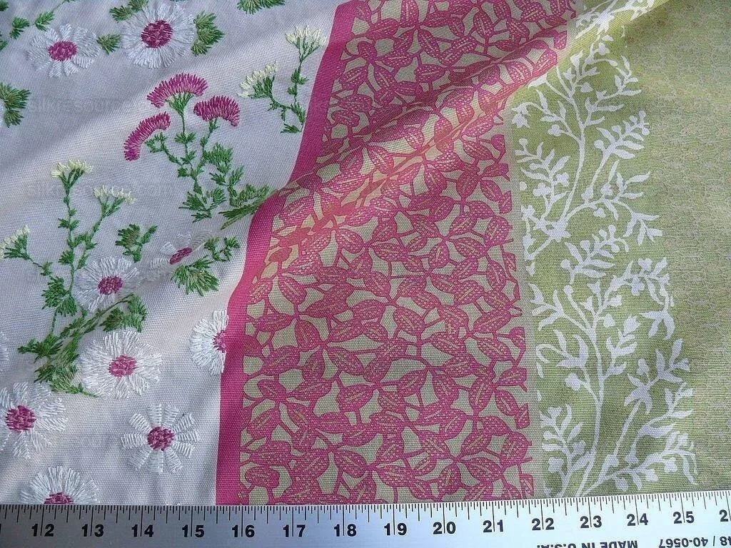 2.84y Lee Jofa Baker Lifestyle Madurai Fucshia/spring Embroidery