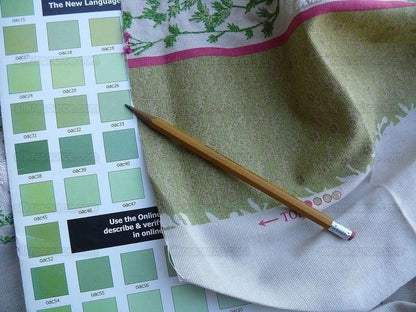 by yard Lee Jofa Baker Lifestyle Madurai Fucshia/spring Pink Green Floral Embroidery Stripe Cotton MSRP US196/y