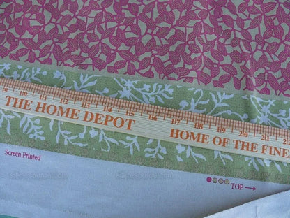 by yard Lee Jofa Baker Lifestyle Madurai Fucshia/spring Pink Green Floral Embroidery Stripe Cotton MSRP US196/y