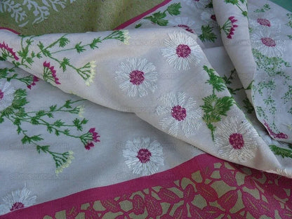 2.84y Lee Jofa Baker Lifestyle Madurai Fucshia/spring Embroidery