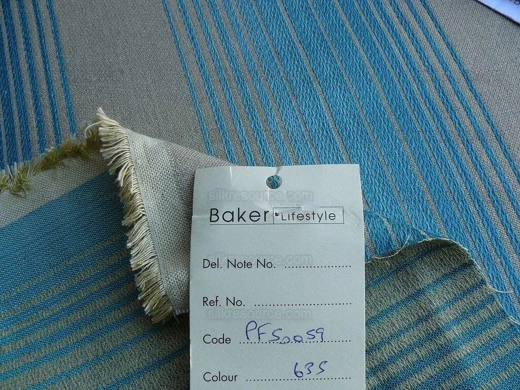 0.55y Lee Jofa Baker Lifestyle Serafina Stripe Turquoise Blue Woven