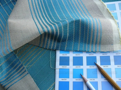 0.55y Lee Jofa Baker Lifestyle Serafina Stripe Turquoise Blue Woven