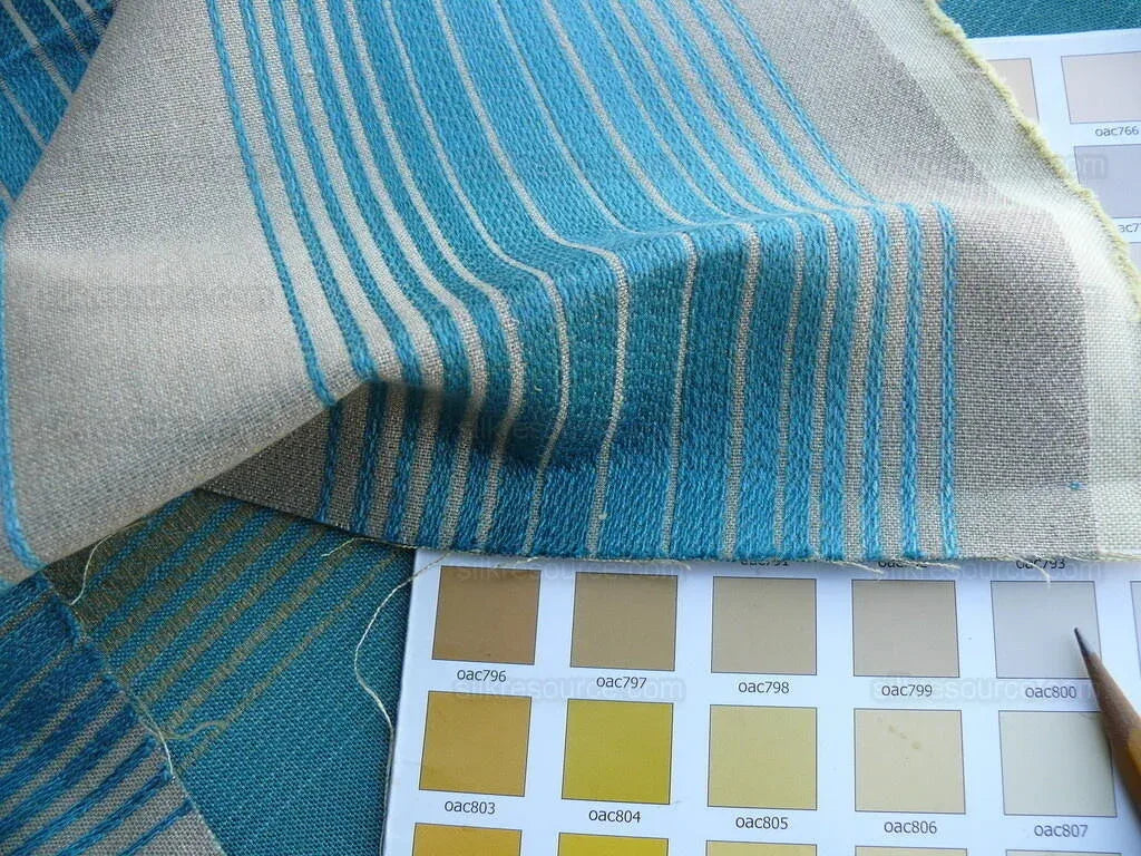 0.55y Lee Jofa Baker Lifestyle Serafina Stripe Turquoise Blue Woven