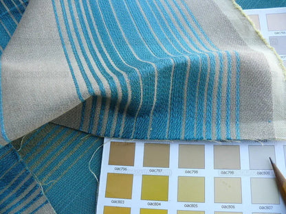 0.55y Lee Jofa Baker Lifestyle Serafina Stripe Turquoise Blue Woven