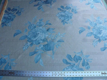 By Yd Lee Jofa Baker Lifestyle Camelia Aqua Blue Brocade Huge Flower Woven MSRP USD 196/y