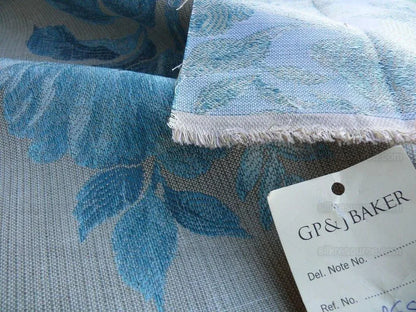 By Yd Lee Jofa Baker Lifestyle Camelia Aqua Blue Brocade Huge Flower Woven MSRP USD 196/y