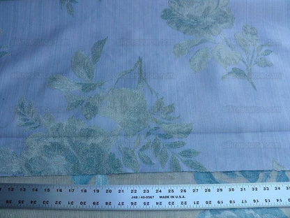 By Yd Lee Jofa Baker Lifestyle Camelia Aqua Blue Brocade Huge Flower Woven MSRP USD 196/y